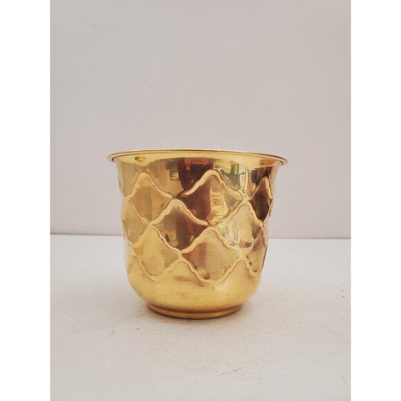 Vintage 1980s brass Planter, Plant Holder, Succulent Pot, brass Plant Pot, brass - Picture 1 of 10